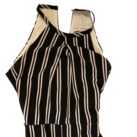 Emma & Michele - Black & White Striped Jumpsuit - Size 10 - Picture 2 of 8